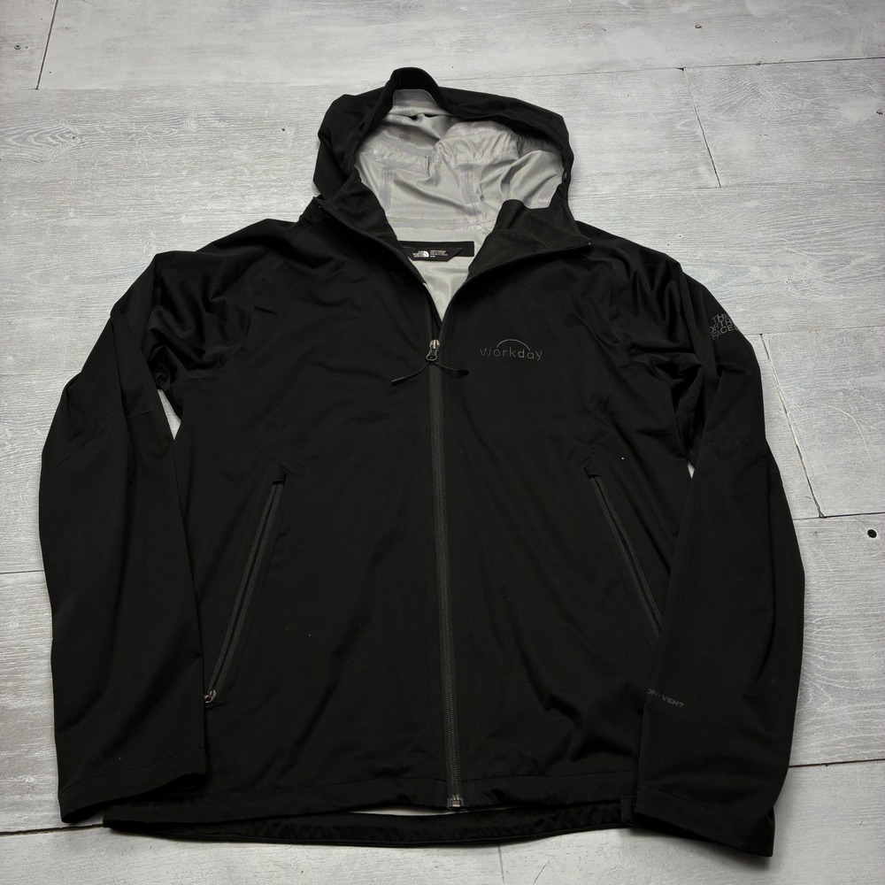 The North Face DryVent Rain Jacket Mens M Black Hooded Waterproof NF0A47FG